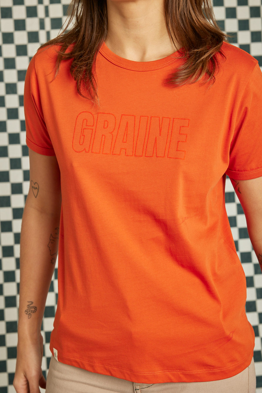 Graine Fw24 Tshirt Jardinier Orange Grfw24jar003 2